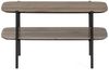 Moderner Couchtisch PINA 70x42cm taupe Ablage Pinien-Optik schwarzes Metallgestell Bild 4