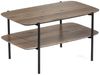 Moderner Couchtisch PINA 70x42cm taupe Ablage Pinien-Optik schwarzes Metallgestell Bild 3