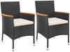 vidaXL 3-tlg. Garten-Bistro-Set mit Kissen Schwarz Poly Rattan 3187422 Bild 3