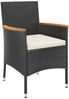vidaXL 3-tlg. Garten-Bistro-Set mit Kissen Schwarz Poly Rattan 3187422 Bild 4