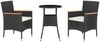 vidaXL 3-tlg. Garten-Bistro-Set mit Kissen Schwarz Poly Rattan 3187422 Bild 2