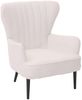 Lounge-Sessel HWC-K37, Cocktail-/Ohrensessel Polsterstuhl Retro Vintage Stoff Bouclé (600g/m²) Öko-Tex ~ weiß Bild 5
