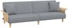 vidaXL Schlafsofa 2-Sitzer mit Kissen und Fußhocker Hellgrau Samt 3216215 Bild 4