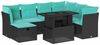 vidaXL 8-teiliges Gartensofa-Set mit Kissen, schwarzes Polyrattan 3274677 Bild 2