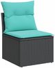 vidaXL 8-teiliges Gartensofa-Set mit Kissen, schwarzes Polyrattan 3274677 Bild 3
