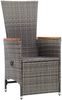 Garten-Liegestühle 2er Set, Sonnenliege, Liegestuhl mit Auflagen Poly Rattan Grau Bild 3