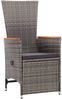 Garten-Liegestühle 2er Set, Sonnenliege, Liegestuhl mit Auflagen Poly Rattan Grau Bild 2