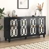 Sideboard 160 x 40 x 84 cm, schwarz, mit Spiegeloberfläche, 4 Türen und verstellbaren Einlegeböden Bild 4