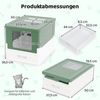 Faltbares Katzenklo mit Deckel & Ausziehbarem Tablett & Fronteinstieg Katzentoilette Grün Bild 2