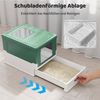 Faltbares Katzenklo mit Deckel & Ausziehbarem Tablett & Fronteinstieg Katzentoilette Grün Bild 3