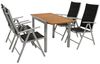 DEGAMO Garten-Essgruppe VAIL, (5-tlg, 4 Klappsessel, 1 Ausziehtisch), Aluminium silbergrau, Tischplatte Akazie, Sessel klappbar Bild 5