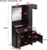 Moderner, kompakter Kleiderschrank, Kleiderschrank- und Schuhschrankkombination, Eingangsschrank, multifunktionales Ablageregal mit Spiegel. Bild 5