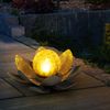 2er Set LED Solarleuchte oval, Lotusblüte Bild 2
