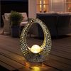 2er Set LED Solarleuchte oval, Lotusblüte Bild 5