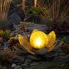 2er Set LED Solarleuchte oval, Lotusblüte Bild 3