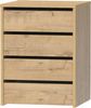 MUEBLES PITARCH Kommode mit 4 Schubladen, Kommode für Schlafzimmer, Büro, Innenschrank, Cambrian-Eiche, 63,5 x 46 x 45 cm (H x B x T) Bild 1