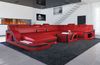 Mini XL Wohnlandschaft Palermo - Echtleder - rot-schwarz - Links Bild 2