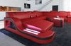 Mini XL Wohnlandschaft Palermo - Echtleder - rot-schwarz - Links Bild 3
