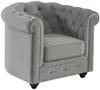 Vente-unique - CHESTERFIELD Sofa and armchair set SamtStoff Grau - B 78 cm88 cm x H 72 cm x L 165 cm82 cm205 cm Bild 4