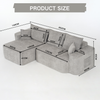 Ecksofa Chenille, modulares L-Form Sofa mit tiefer Sitzfläche, 262 x 144 x 65 cm, grau Bild 4