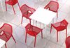 CLP Gartenstuhl Air XL 2er Set - Modernes Design, Kunststoff, Wetterfest, Stapelbar,rot Bild 5
