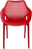 CLP Gartenstuhl Air XL 2er Set - Modernes Design, Kunststoff, Wetterfest, Stapelbar,rot Bild 2