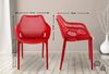 CLP Gartenstuhl Air XL 2er Set - Modernes Design, Kunststoff, Wetterfest, Stapelbar,rot Bild 3