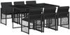 vidaXL 7-tlg. Garten-Essgruppe mit Kissen Schwarz Poly Rattan 3210727 Bild 2