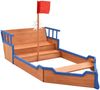 vidaXL Piratenschiff Sandkasten, Tannenholz natur, 94,5 x 190 x 101 cm Bild 2