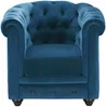 Vente-unique - CHESTERFIELD Sessel SamtStoff Blau - B 78 cm x H 72 cm x L 88 cm Bild 3