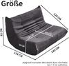2-Sitzer Sitzsack-Sofa B 149 x T 114 x H 82 cm aus Teddyfleece in Grau Bild 4