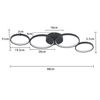 ZMH LED Deckenleuchte Wohnzimmer 55W Ring Rund Deckenlampe Dimmbar Designlampe Büro, Augenschutz, Einfache Installtion, warmweiß-kaltweiß, Schwarz Bild 4