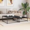 vidaXL Couchtisch 2 pcs Schwarz Eichen-Optik Holzwerkstoff 881895 Bild 4