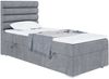 MEBLINI Boxspringbett KARIM 90x200 cm mit Bettkasten - H4/Grau Samt Gepolstert Einzelbett mit Topper & Taschenfederkern-Matratze - 90x200 Links Bild 1