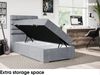MEBLINI Boxspringbett KARIM 90x200 cm mit Bettkasten - H4/Grau Samt Gepolstert Einzelbett mit Topper & Taschenfederkern-Matratze - 90x200 Links Bild 5