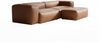 KAWOLA Sofa CELESTE 4-Sitzer mit Hocker Lederfaserstoff cognac 72 x 114 x 302 cm Bild 3