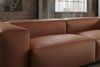 KAWOLA Sofa CELESTE 4-Sitzer mit Hocker Lederfaserstoff cognac 72 x 114 x 302 cm Bild 5