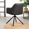 Bronx71 Esszimmerstuhl Leder Dex 180° drehbar Schwarz - 4er Set Bild 4