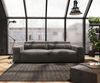 Big-Sofa Sirpio 230x95 cm Mikrofaser Khakibraun mit Hocker Bild 2