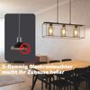 ZMH Pendelleuchte Esstisch Hängelampe Vintage - Rauchschwarz Glas Hängeleuchte 3 Flammig E27 Esstischlampe Hängend Metall Retro Esszimmerlampe Industrial für Esszimmer küche (ohne Leuchtmittel) Bild 5