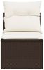 vidaXL Gartensessel ohne Armlehnen mit Kissen Braun Poly Rattan 366215 Bild 3