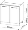 Spülenunterschrank Fame-Line Anthrazit-Gold 80 cm , AP Marmor Vicco Bild 3