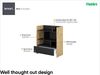MEBLINI Wohnzimmerschrank für Schrankbett Bed Concept - Hochschrank mit Regalen, Fächern und Schublade - BC-25 - Artisan Eiche/Schwarz Bild 2