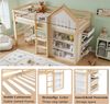 Odikalo Hochbett Kinderbett 90x200 mit Staufächern und Schubladen (Stabile Stufen, Sicherheitsgeländer, Kiefer + MDF + Sperrholz) Bild 4