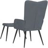 vidaXL Relaxsessel mit Hocker Dunkelgrau Samt 327689 Bild 5