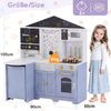 Novelux Kinderküche Spielküche aus Holz 60 x 90 x 105 cm mit Backofen, Mikrowelle, Spülbecken, Kaffeemaschine und Zubehör, Weiß-Lila, EN71, ab 3 Jahren Hausdesign Bild 2