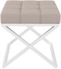 AX LIVING 1 Stk. Polster Hocker Pitinio 45 cm Creme weißes Gestell Bild 2