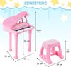 31 Tasten Kinder Keyboard mit Hocker Kinderklavier Spielzeugklavier 35 x 30 x 55 cm Rosa Bild 3