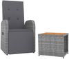 vidaXL 2-tlg. Garten-Lounge-Set Grau Poly Rattan & Massivholz Akazie 3157657 Bild 3