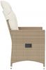 vidaXL Gartensessel mit Kissen Verstellbar Beige Poly Rattan 365641 Bild 5